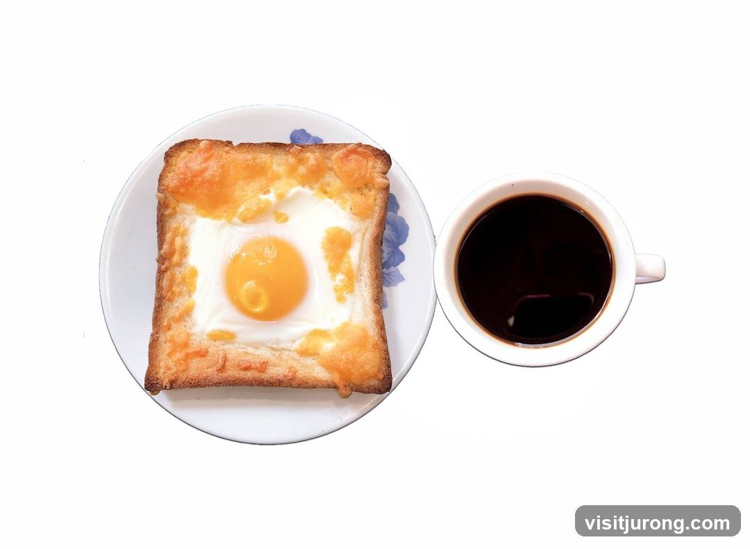Egg in a Toast with Coffee