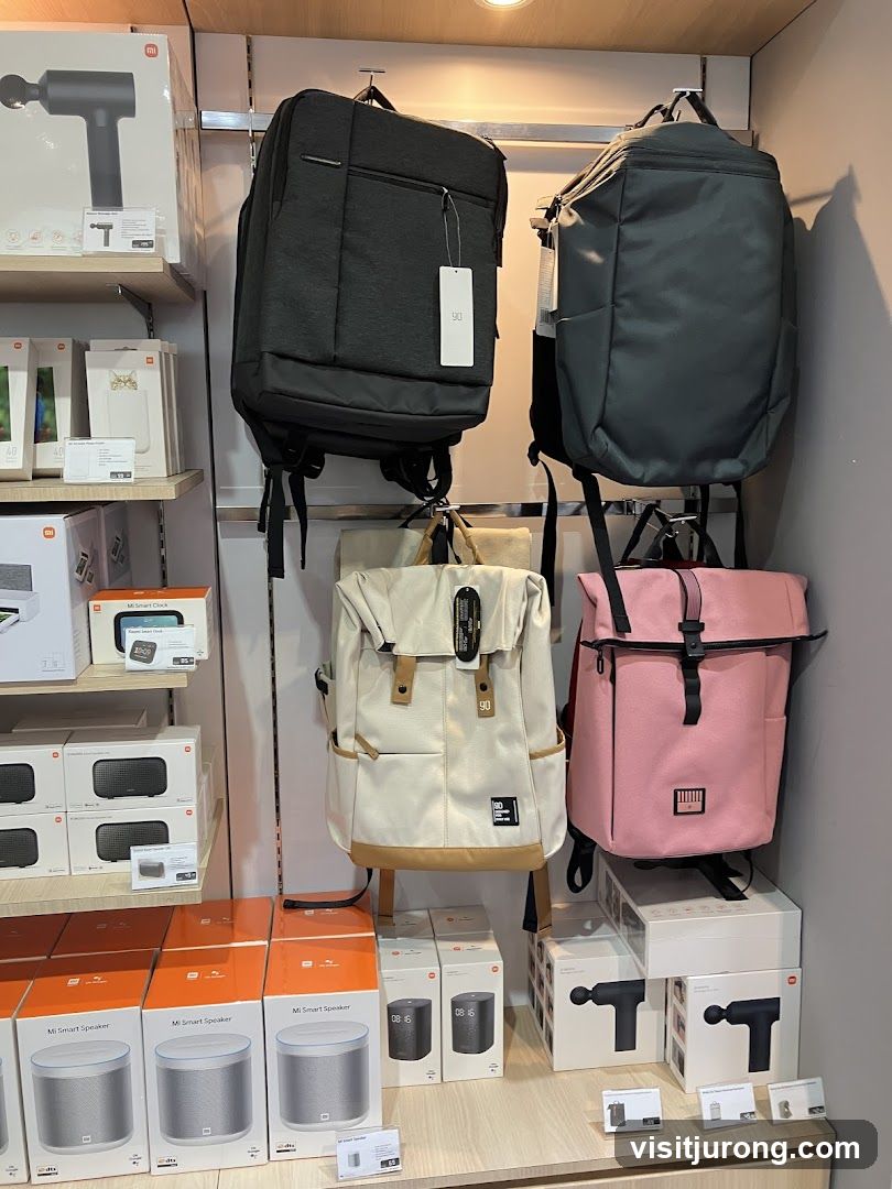 Backpacks and Electronics Display