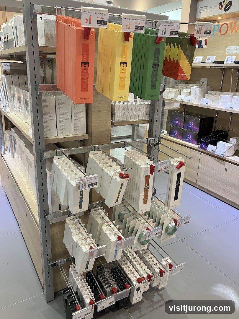 Store Display of Smartwatch Bands and Accessories