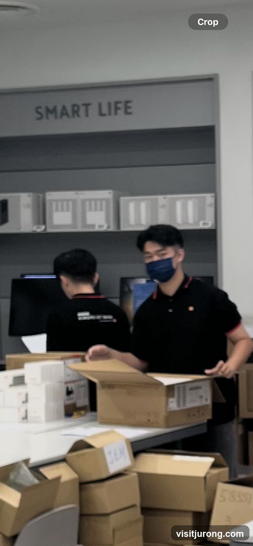 Employees packing boxes