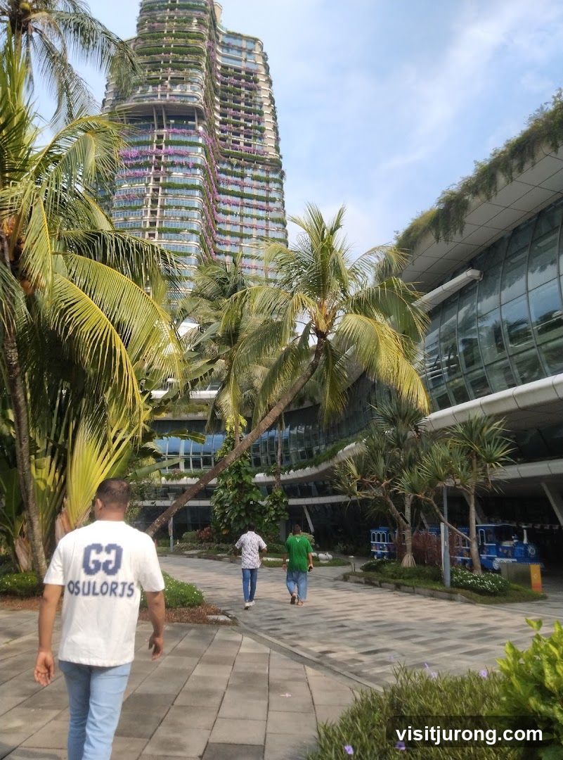 Modern Building with Lush Greenery