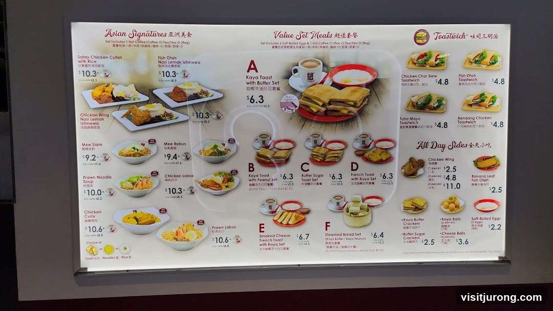 Ya Kun Kaya Toast Menu
