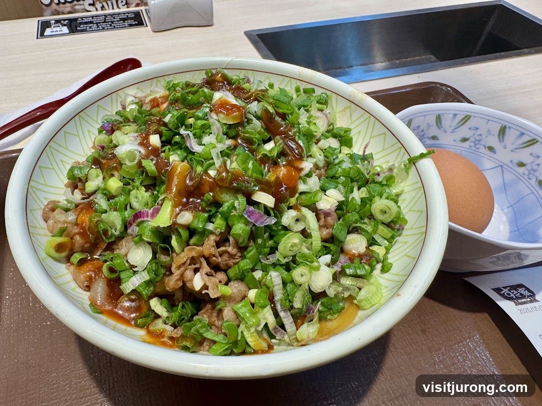 Beef Bowl with Green Onions