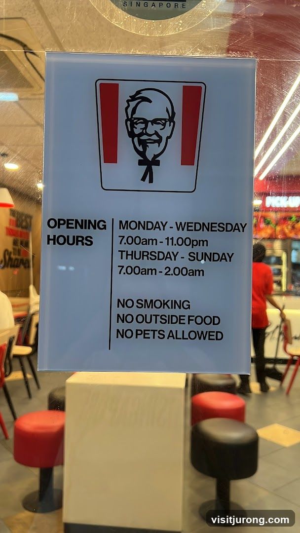 KFC Opening Hours Sign