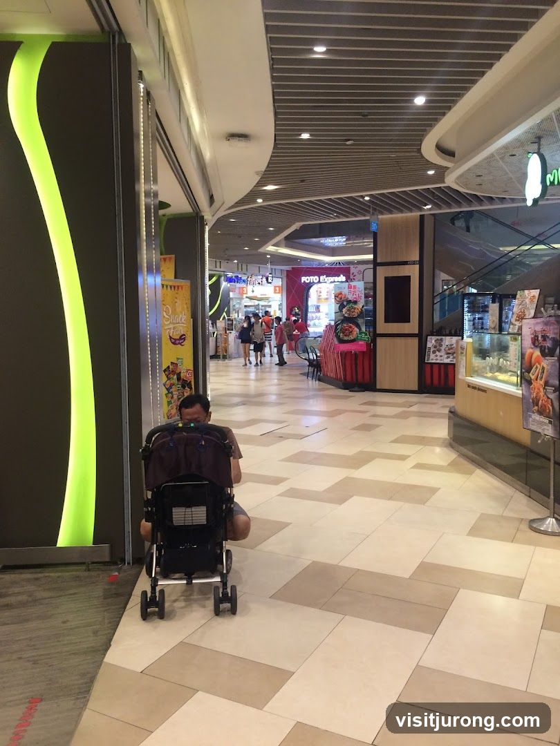 Mall Interior with People and Stroller