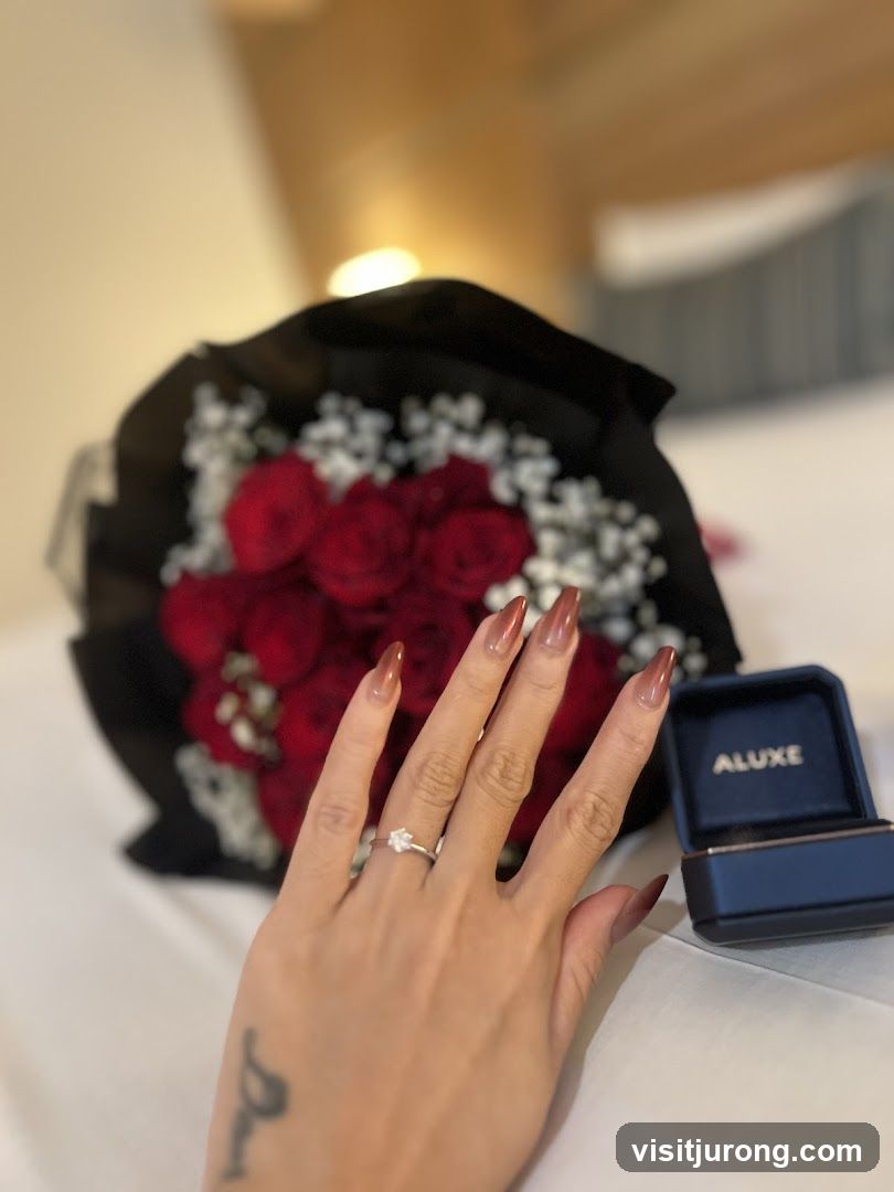 Engagement Ring and Roses