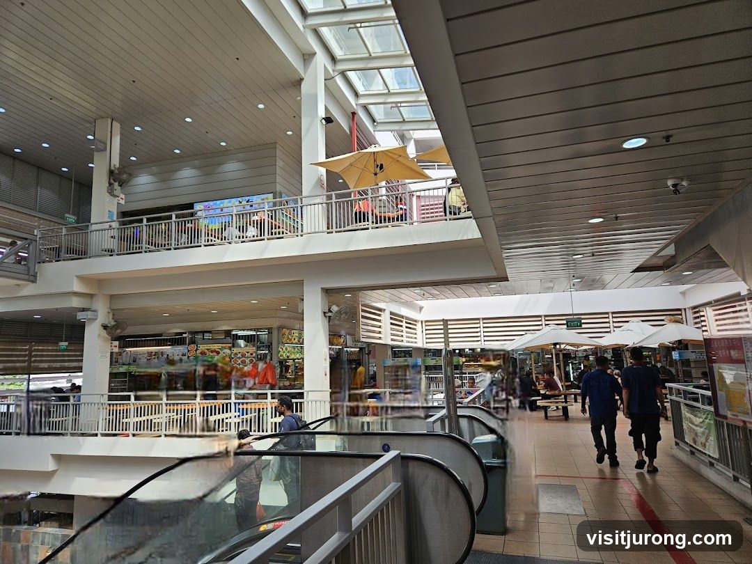 Indoor Food Court with Escalators