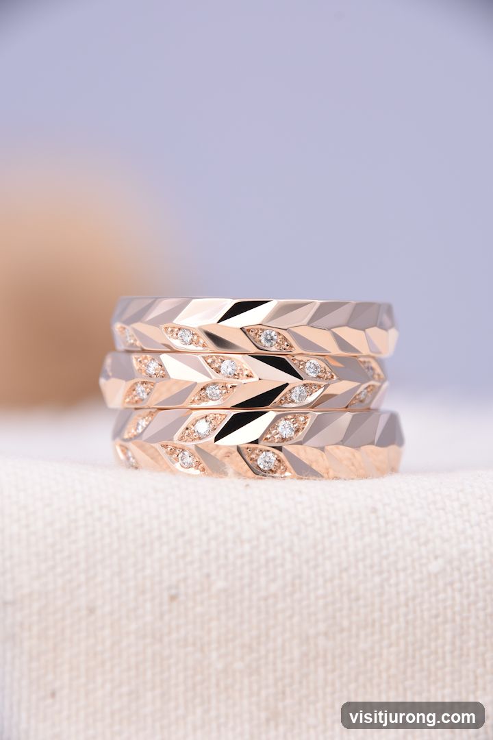 Diamond and Rose Gold Rings