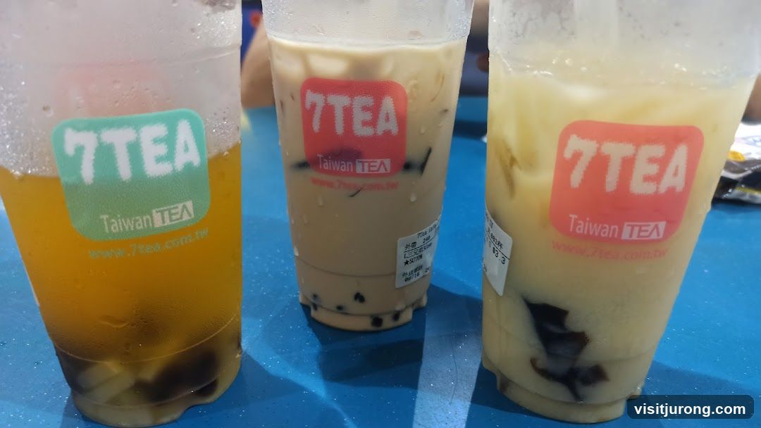 Three bubble tea drinks