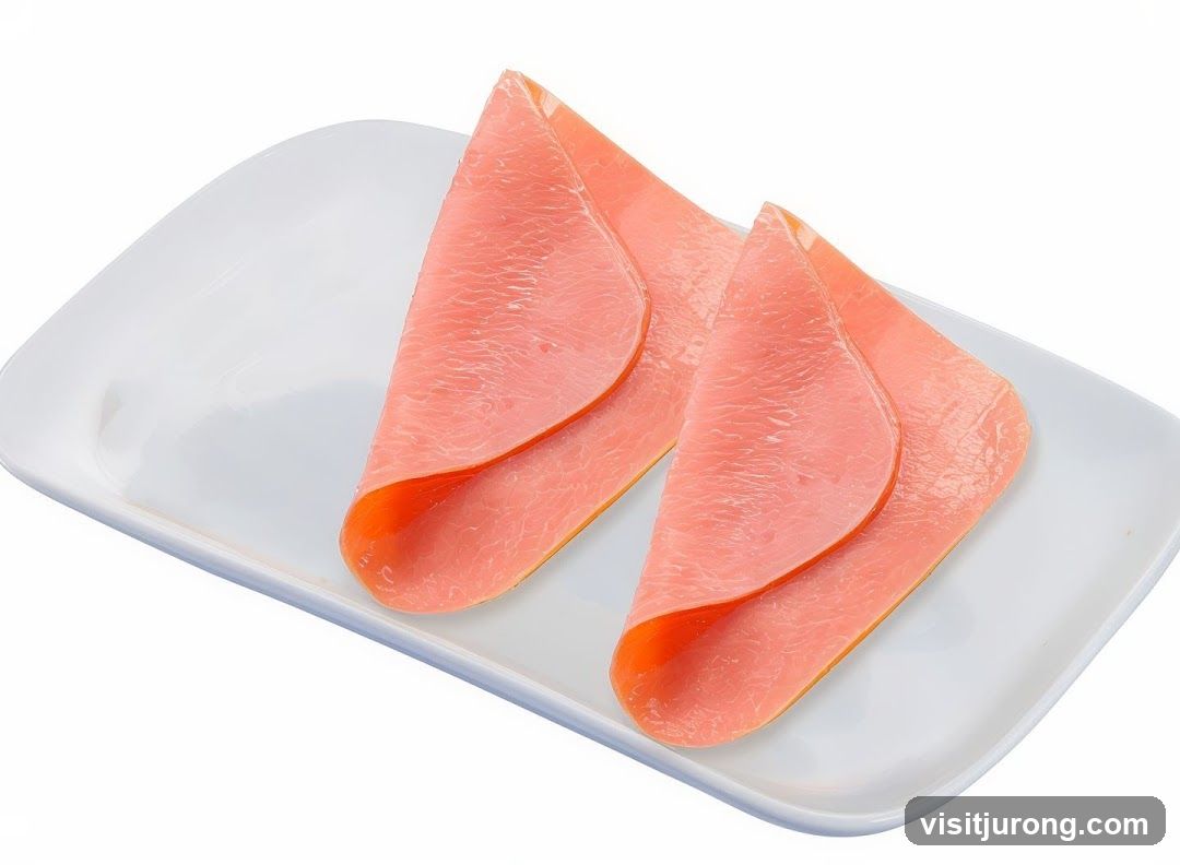 Sliced Ham on a Plate