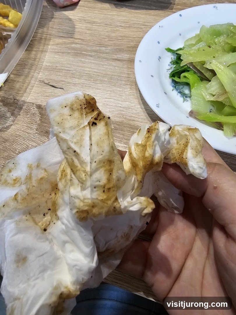 Used Napkin and Food