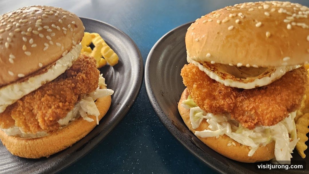 Two Crispy Chicken Burgers with Fries