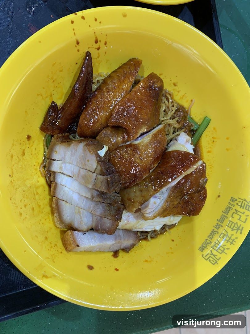 Soy Sauce Chicken and Roasted Pork Noodles