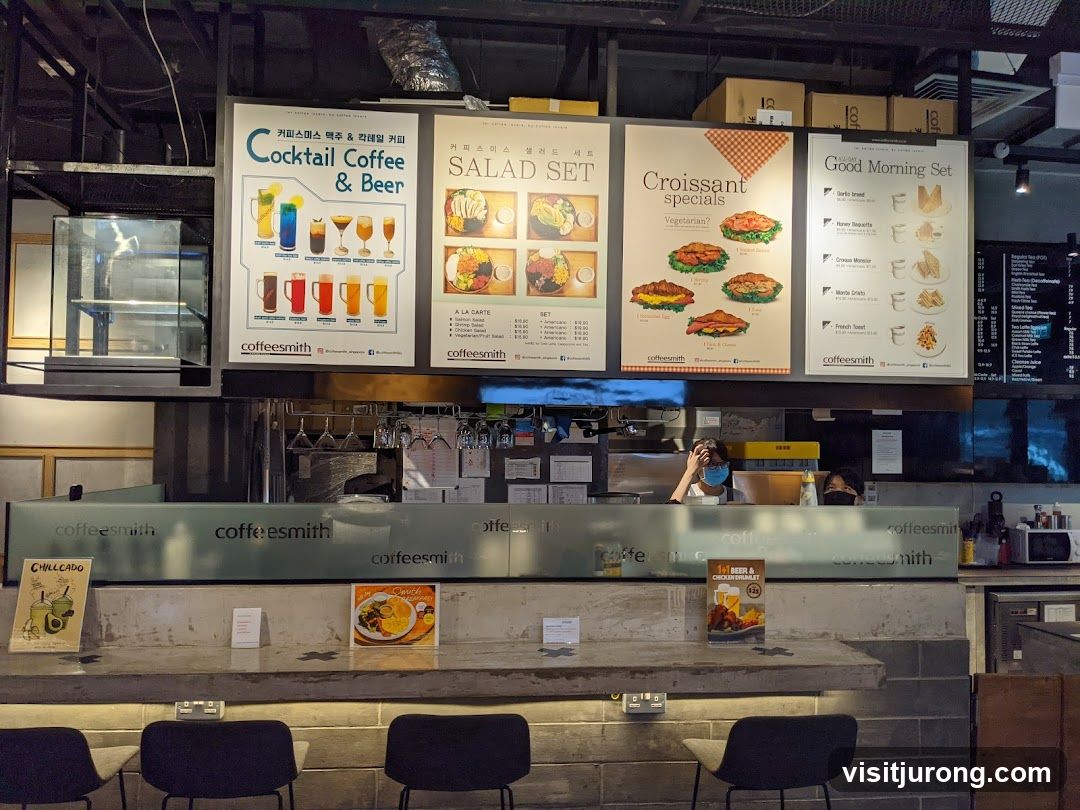 Coffee Shop Counter with Menu Boards