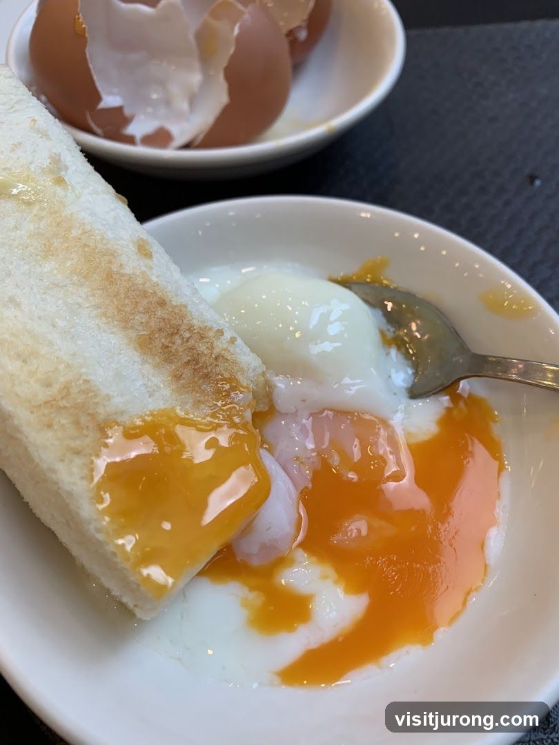 Soft-boiled eggs with toast
