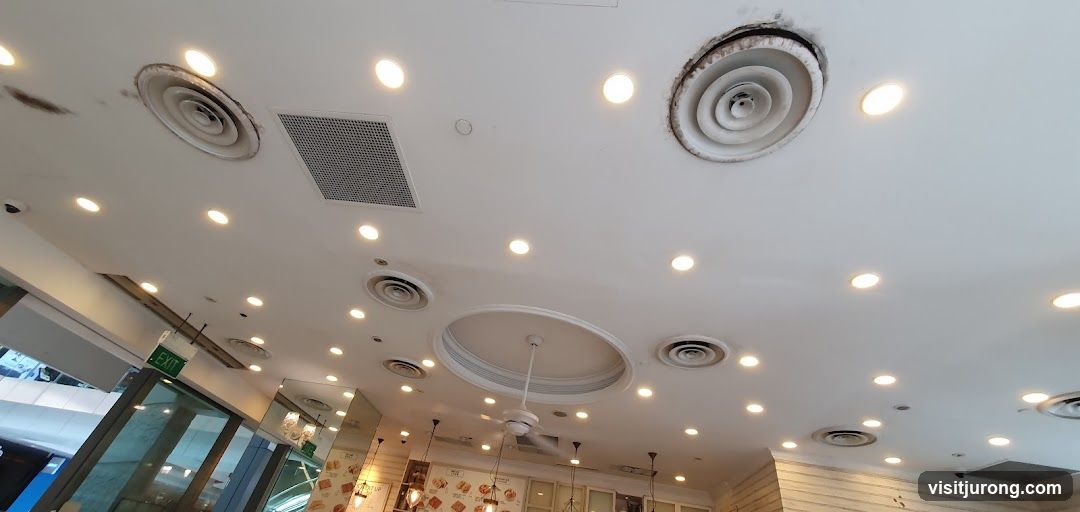 Interior ceiling with lights and vents