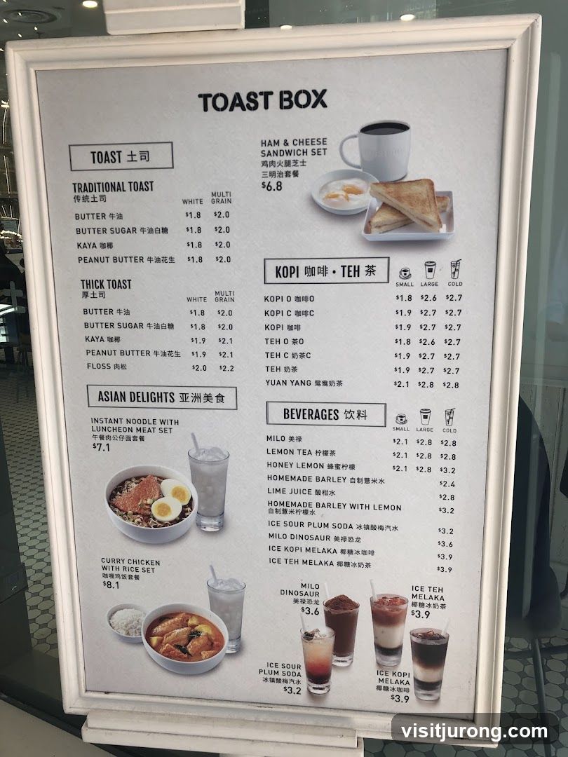 TOAST BOX Menu