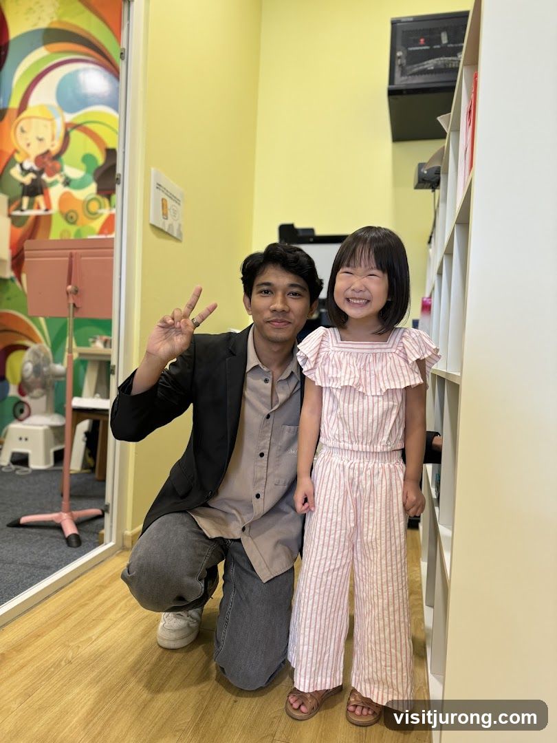 Man and child posing for a photo