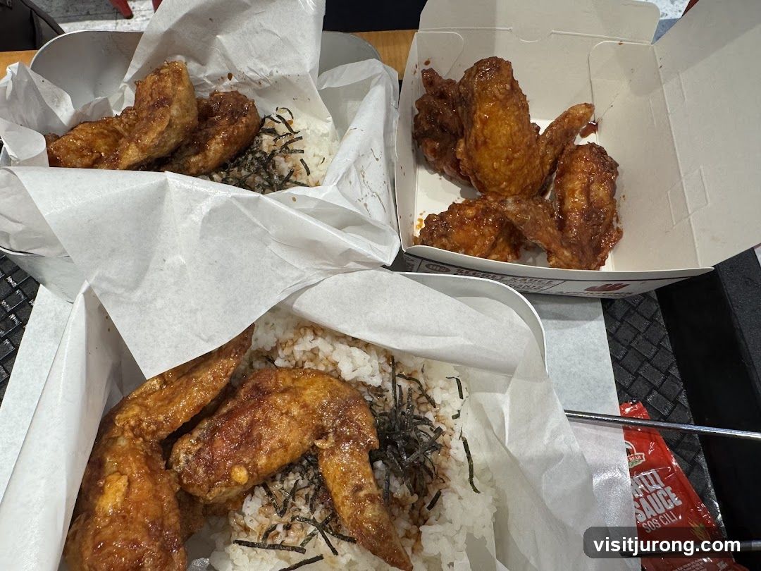 Fried Chicken Wings with Rice