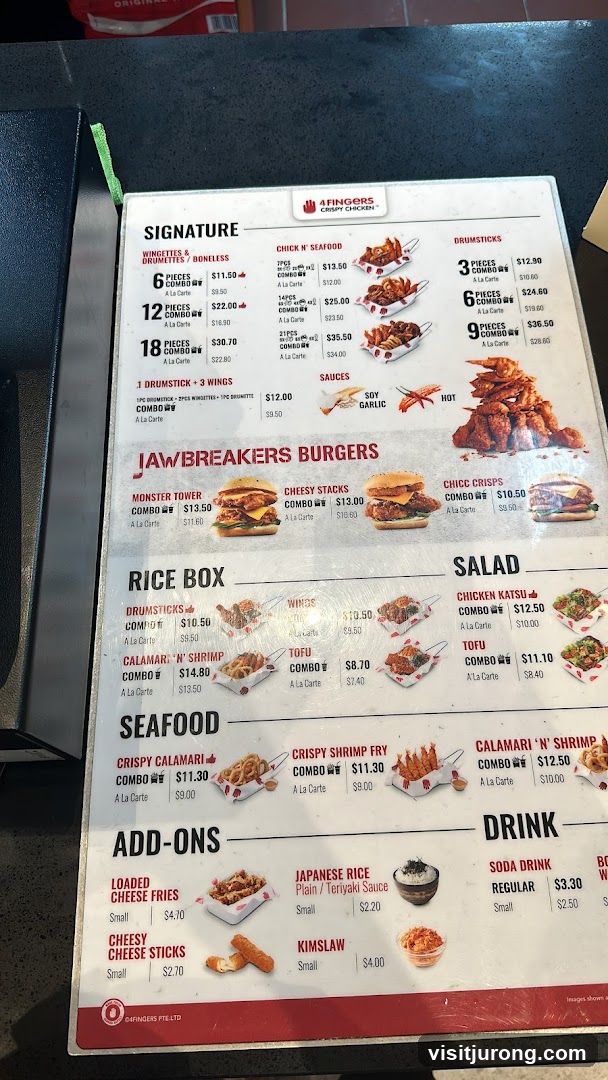 4 Fingers Crispy Chicken Menu