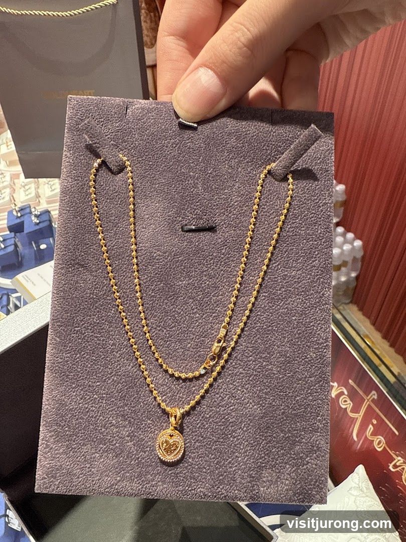Gold Necklace with Heart Pendant