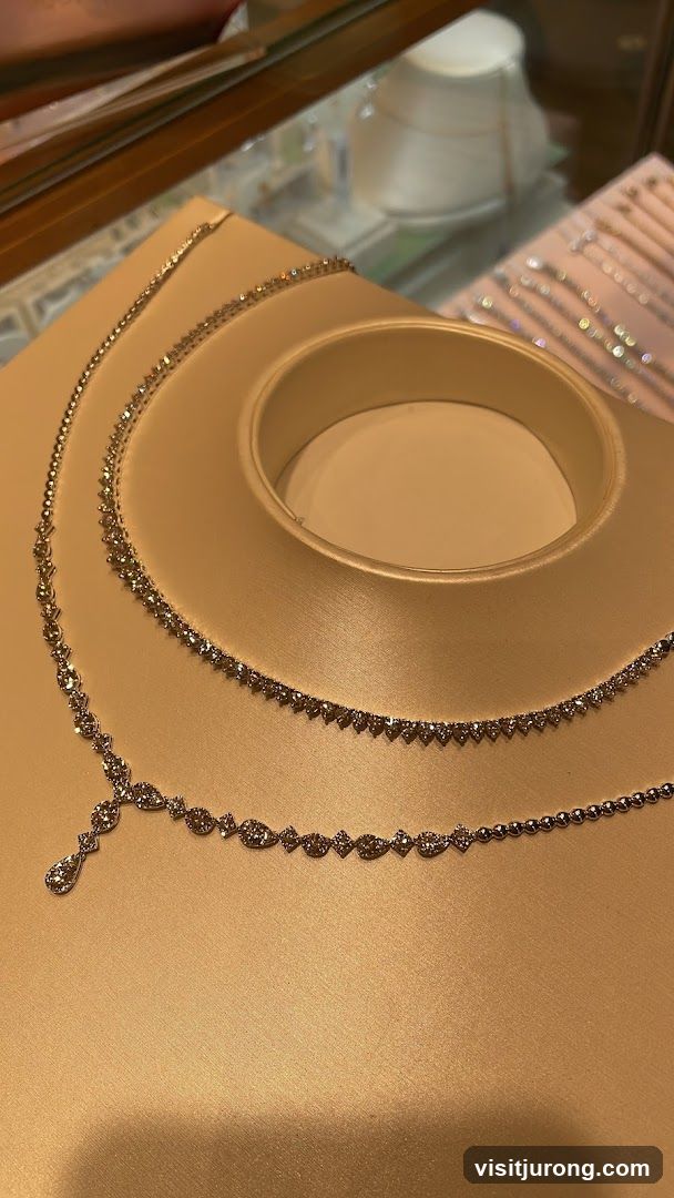 Diamond Necklaces on Display