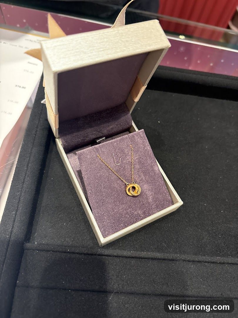 Gold Necklace in a Jewelry Box