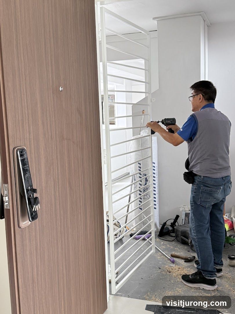 Installation of a security gate