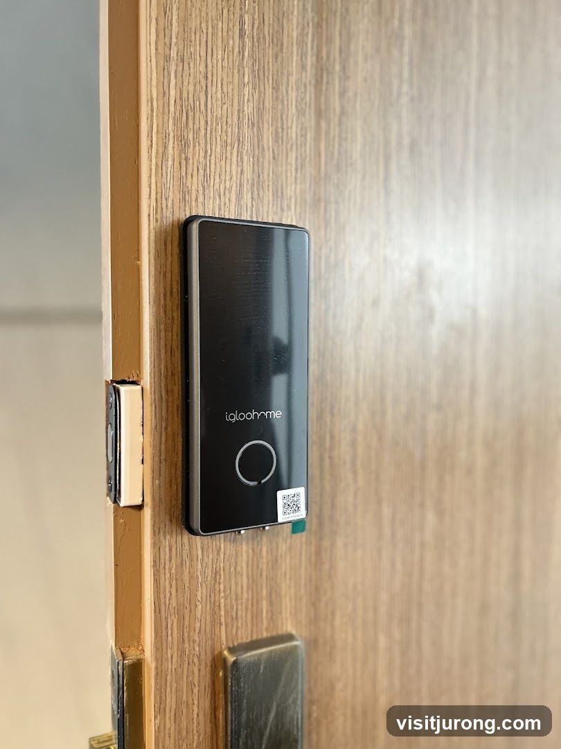 Smart Lock on Wooden Door