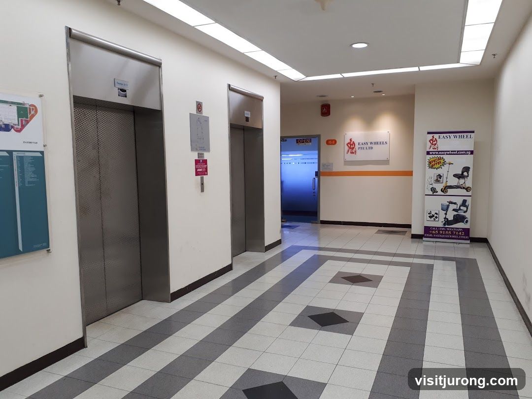 Elevator Lobby with Business Signage