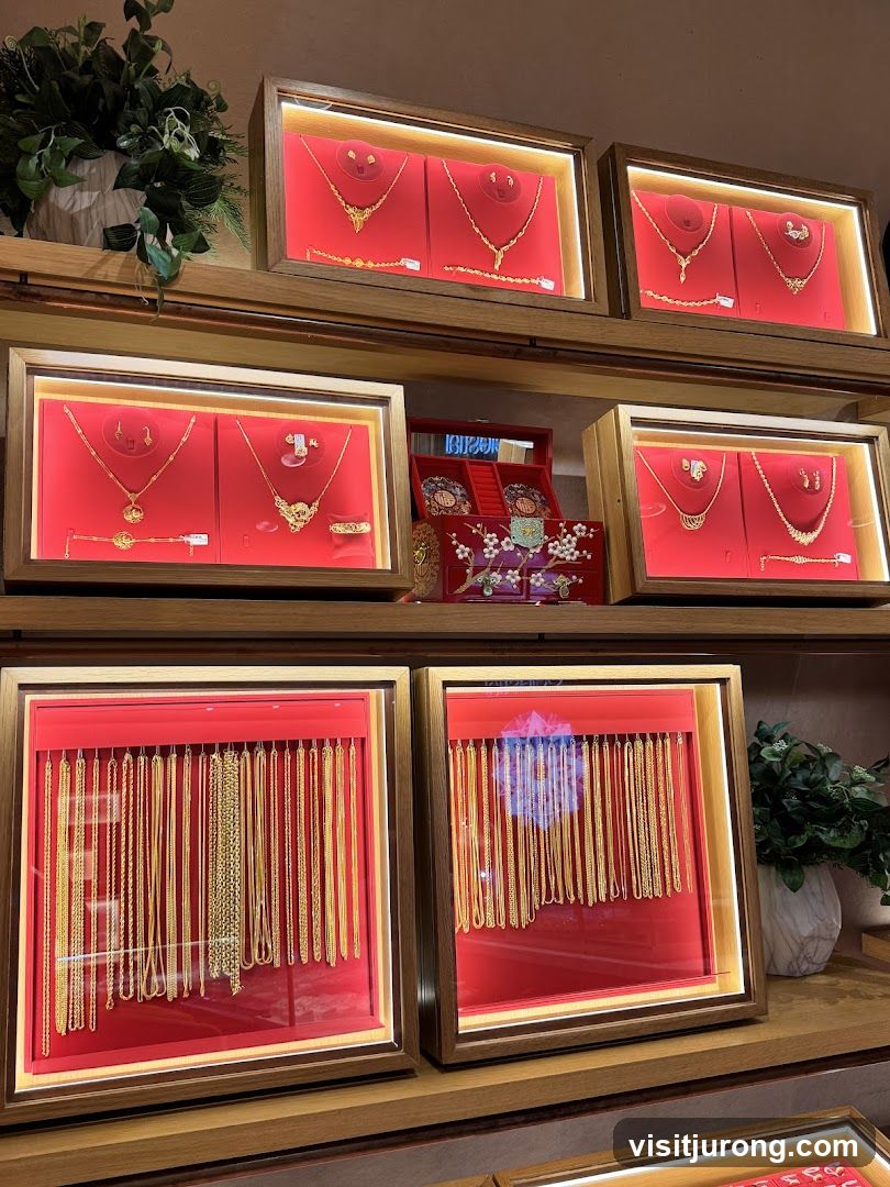 Gold Necklaces and Jewelry Display