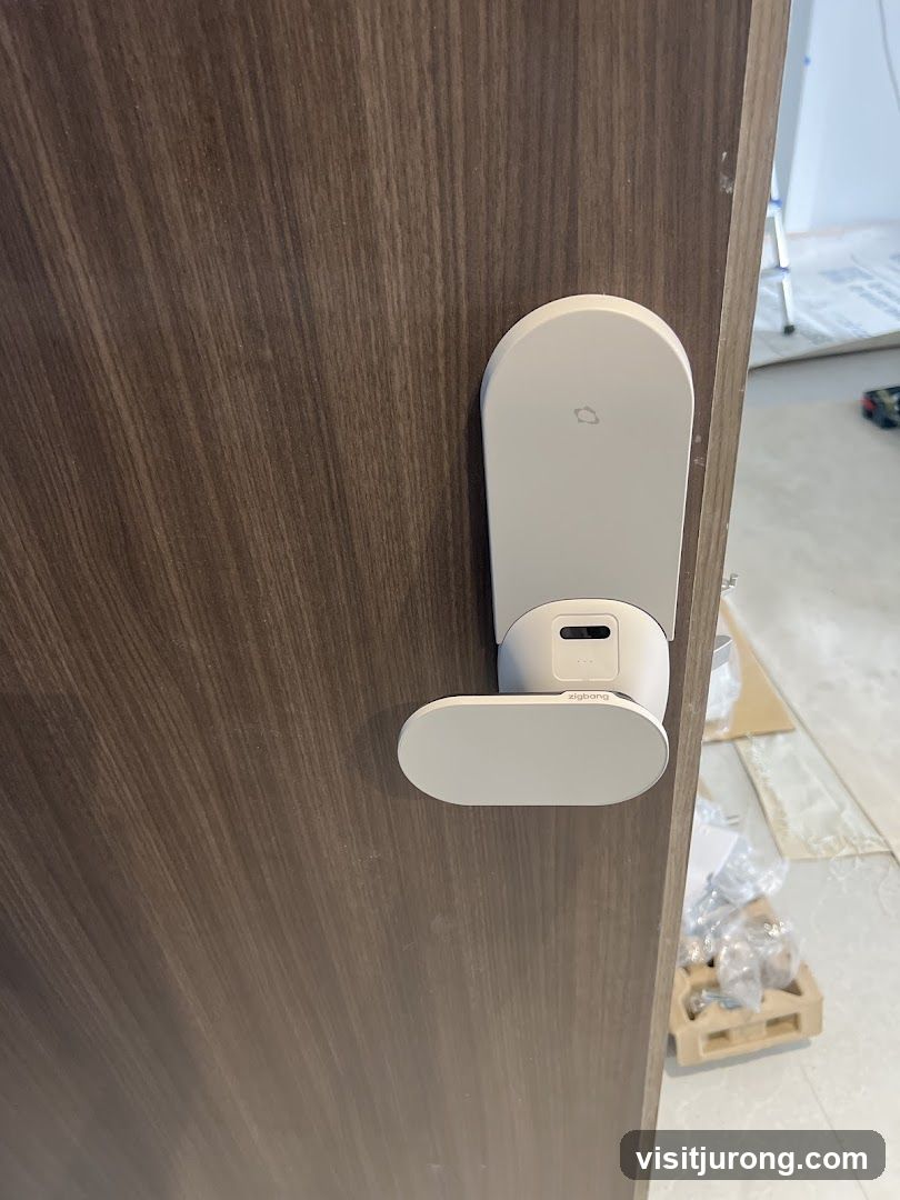 Smart Lock on Wooden Door