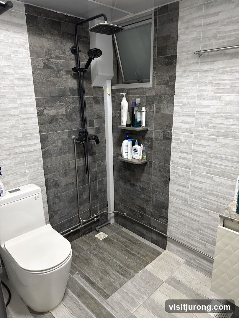 Modern Bathroom with Shower and Toilet