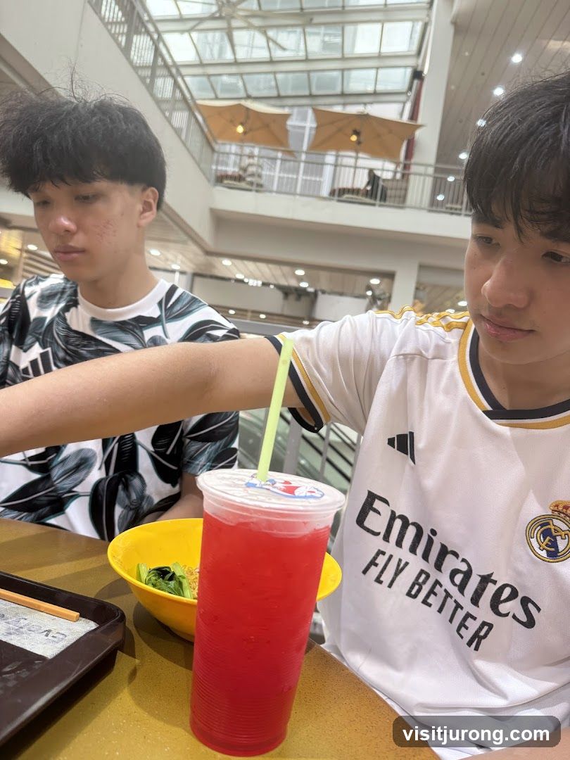 Two young men eating
