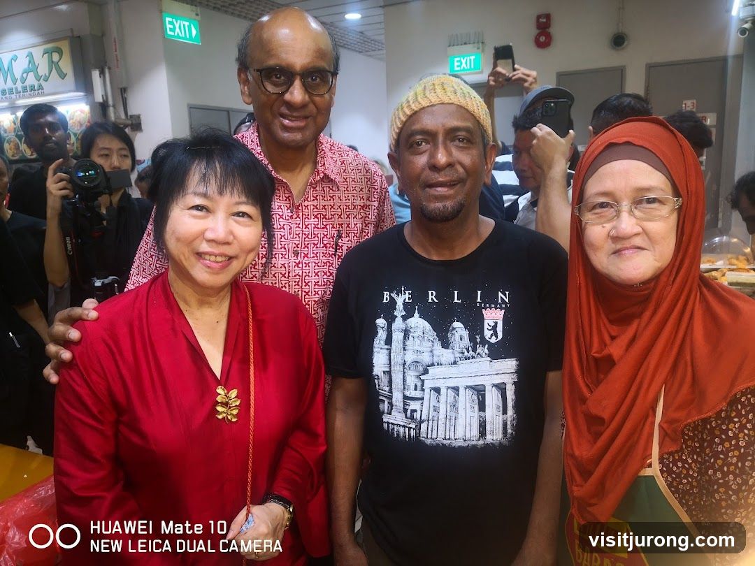 Group Photo at a Food Stall