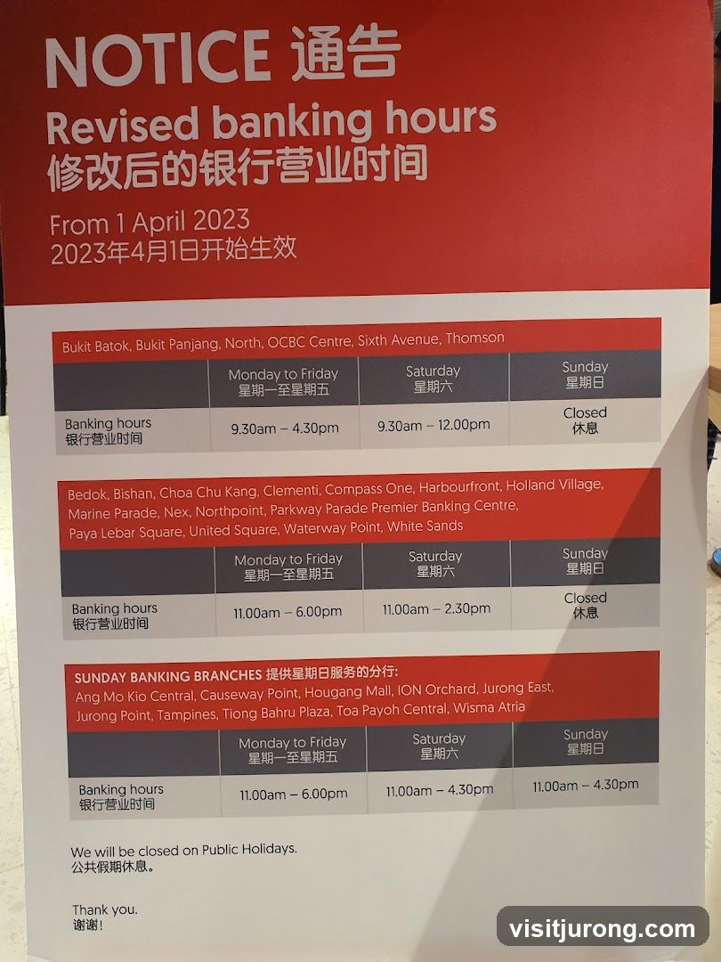 Revised Banking Hours Notice