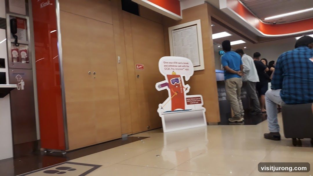 Bank Interior with ATM and Promotional Standee