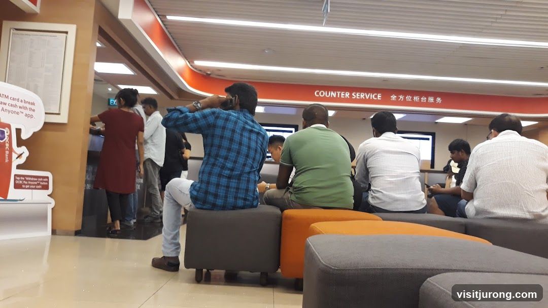 Bank Interior with Customers