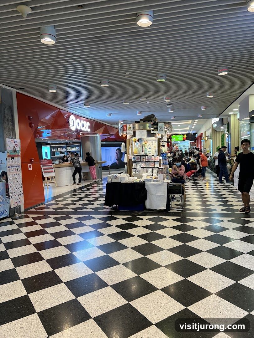 Indoor Mall with OCBC Bank and Booths