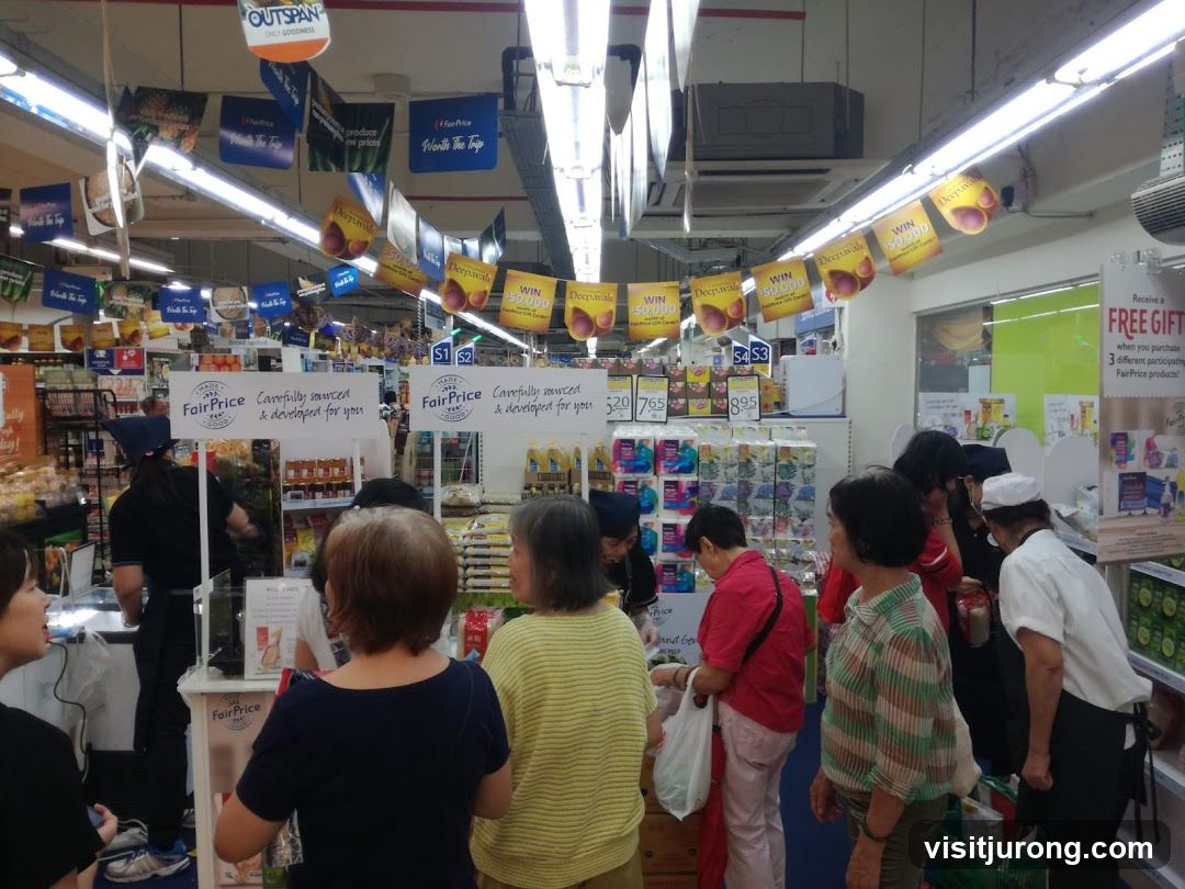 Supermarket Interior with Promotions