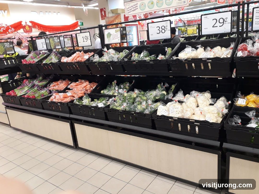 Vegetable Display in a Supermarket