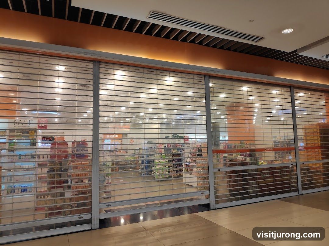 Storefront with Closed Security Grilles