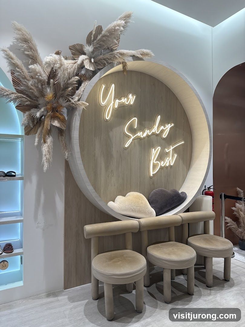 Decorative display with neon sign