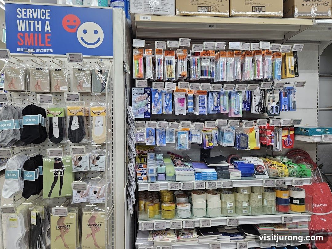 Store Aisles with Socks and Stationery