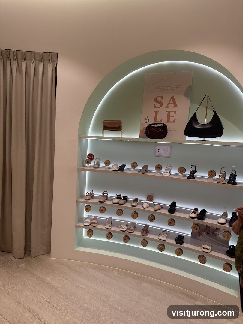 Shoe Display with Sale Sign