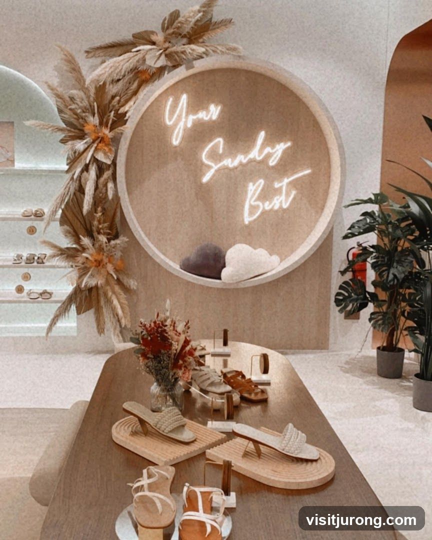 Store Interior with Sandals Display
