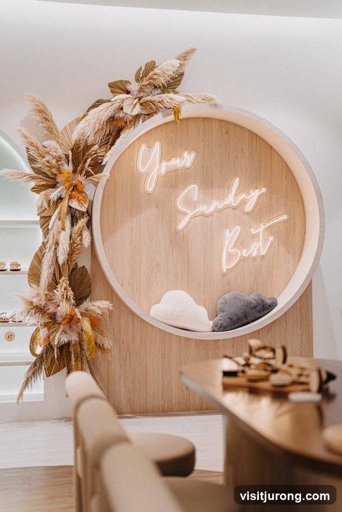 Decorative Wall Display with Neon Sign