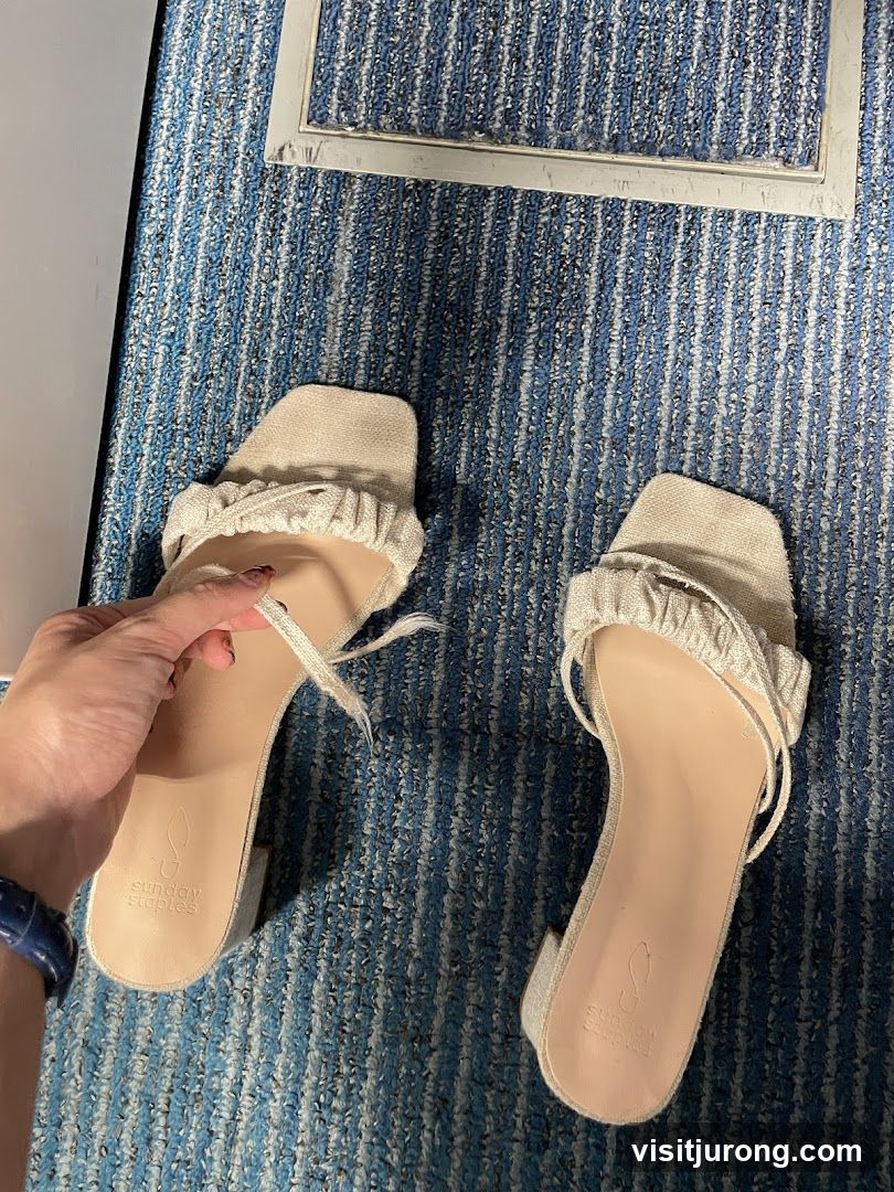 Beige Ruffled Sandals