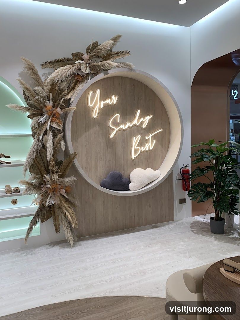 Store Interior with Neon Sign