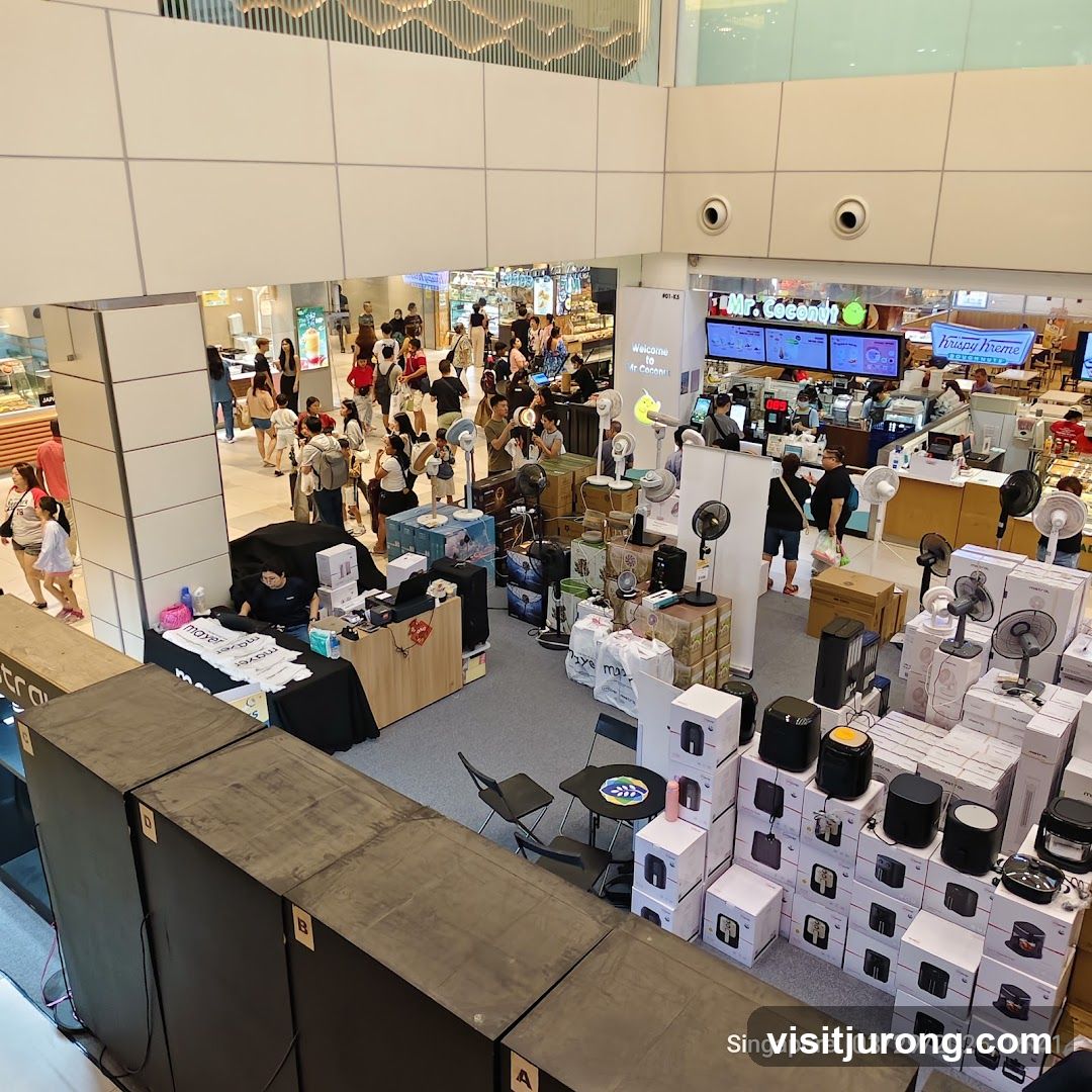 Mall Display of Appliances and Food Stalls